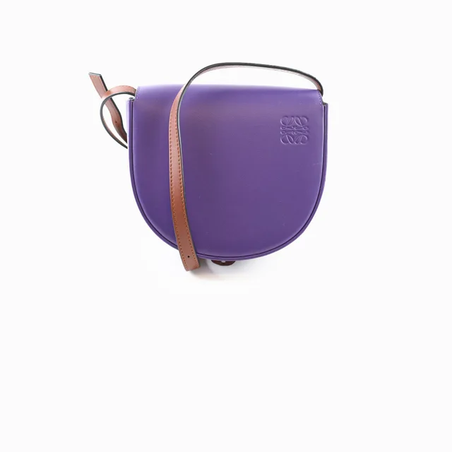 Loewe Purple Brown Heel Duo Bag in Brown Calfskin from The Purse Affair