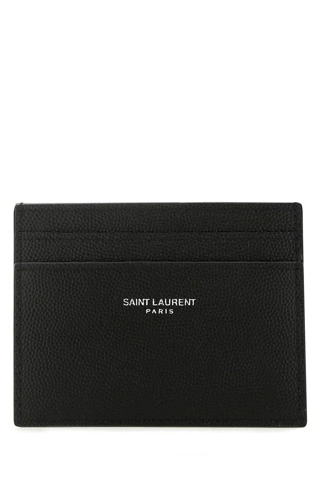 Saint Laurent Calfskin Card Case — Black Exterior: Calf Made In Italy Wallet in Black Calfskin from HEWI