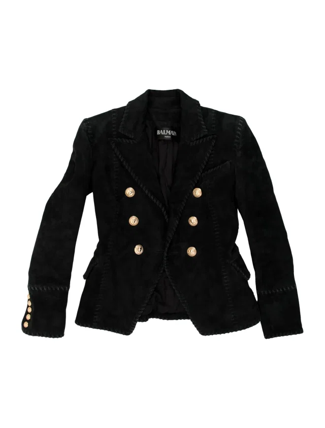 Balmain Lambskin Blazer in black Lambskin from The RealReal