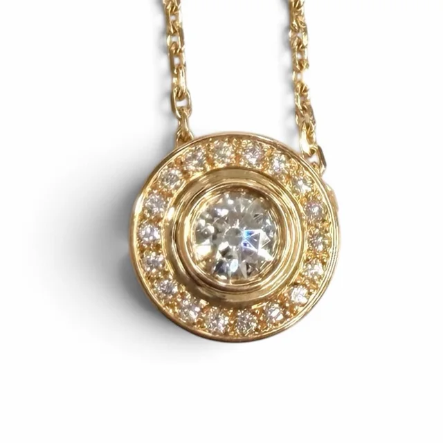 Cartier D'amour Pendant Brilliant Cut Diamond Pave Setting 750 Center from The Reluxe