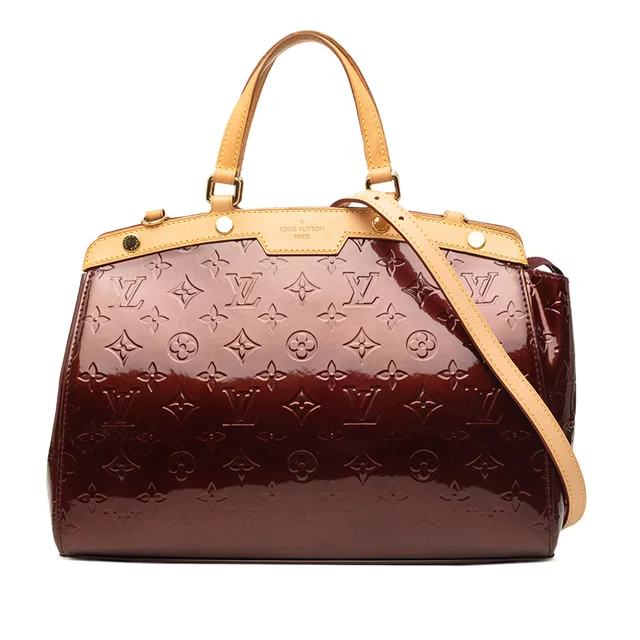 Red Louis Vuitton Monogram Vernis Brea MM Satchel in Red Leather from Designer Revival