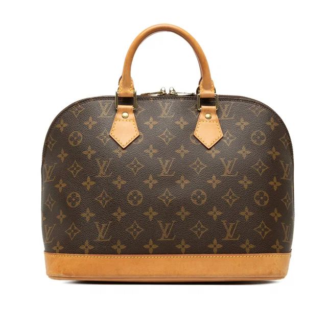 Brown Louis Vuitton Monogram Alma PM Handbag in Brown Coated canvas from Designer Revival