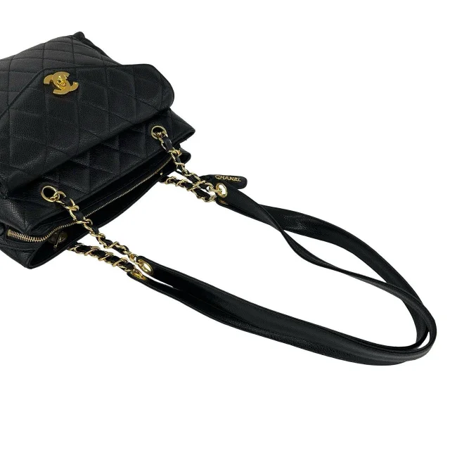 Chanel Matelasse Caviar 2way Shoulder Tote in Black Caviar leather from LuxUness, photo 4 of 10