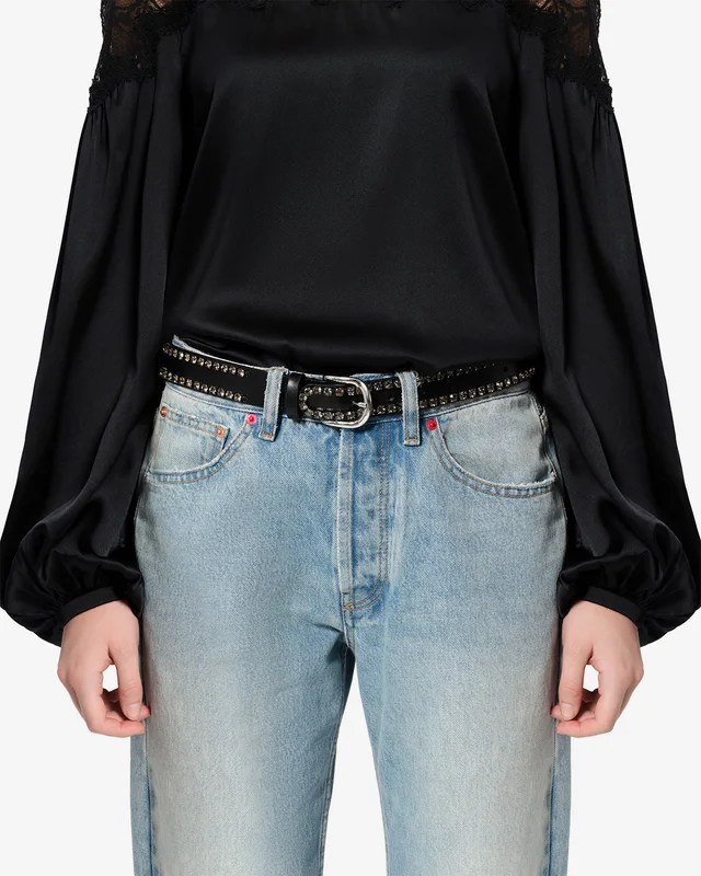 Isabel Marant Sparkling Rhinestone Leather Belt, photo 3 of 3 from SENSER
