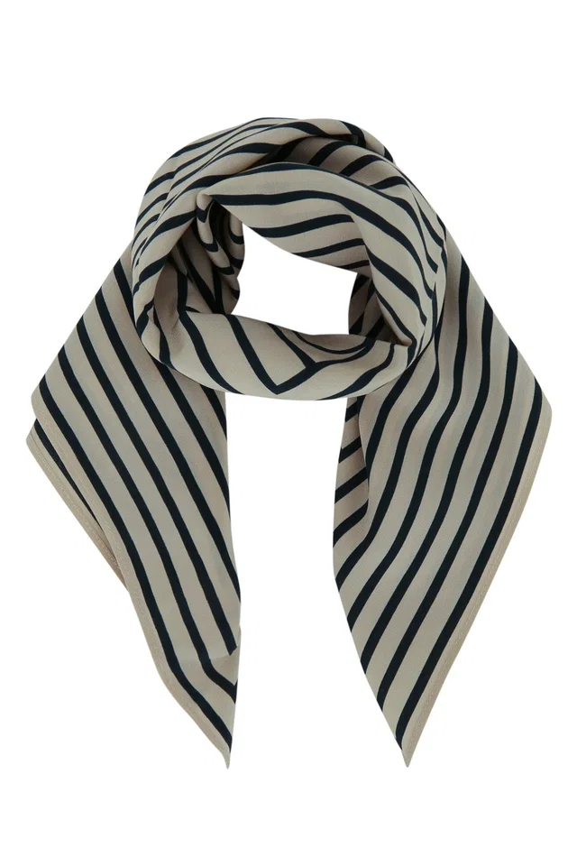 TOTEME Monogram Scarf — Cream Silk Scarfs in White Silk from HEWI