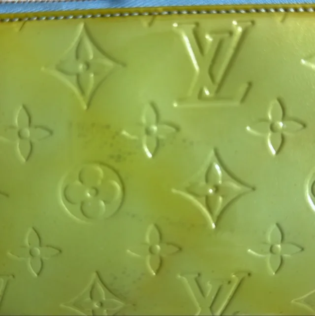 Louis Vuitton Green Vernis hand bag/ pouch in Green Leather from SparklesnDreams