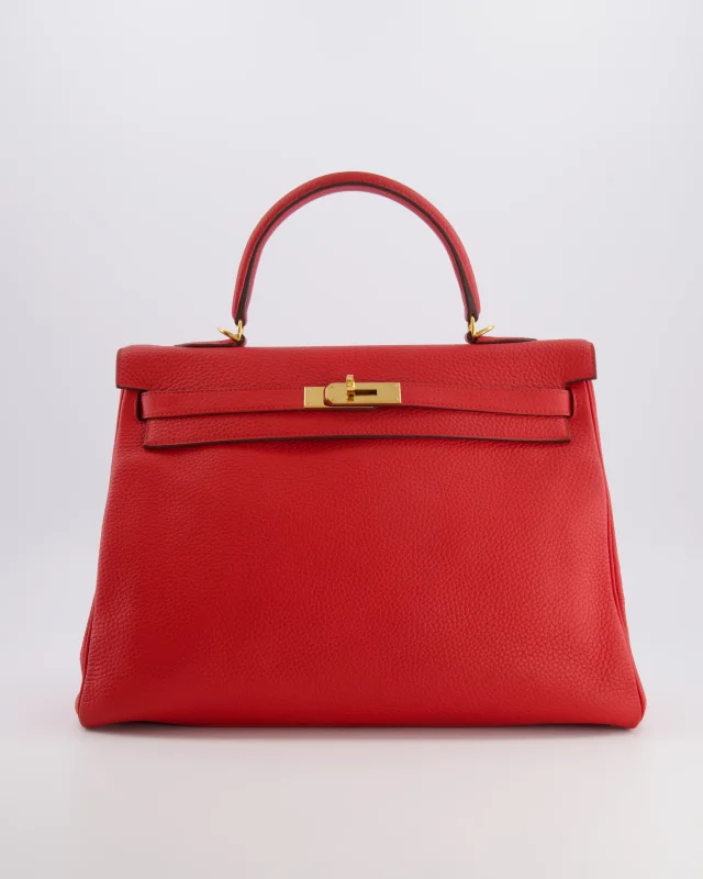 Hermès Kelly 35 Retourne Bag in Red Clemence leather from Sellier, photo 2 of 21
