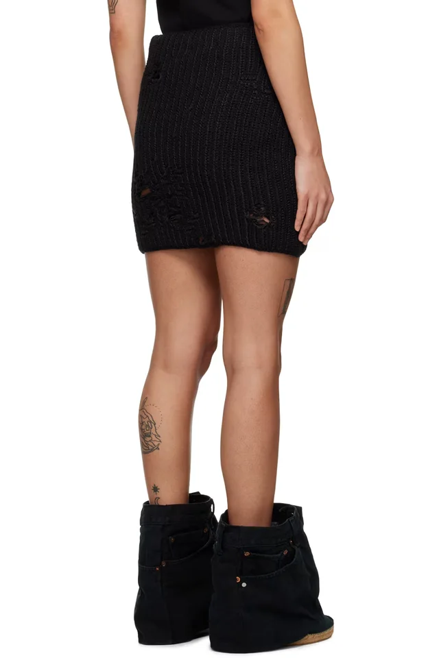 JW Anderson Black Distressed Miniskirt, photo 3 of 3 from SSENSE