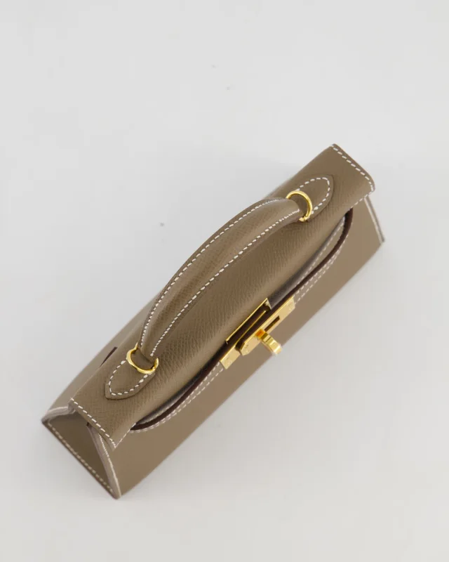 HOT* Hermès Mini Kelly II 20 Bag in Taupe Epsom leather from Sellier, photo 15 of 24