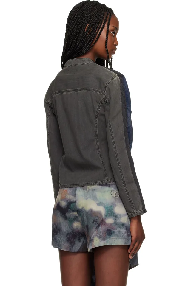 Diesel Blue & Black De-Kaki-S Denim Jacket, photo 3 of 4 from SSENSE