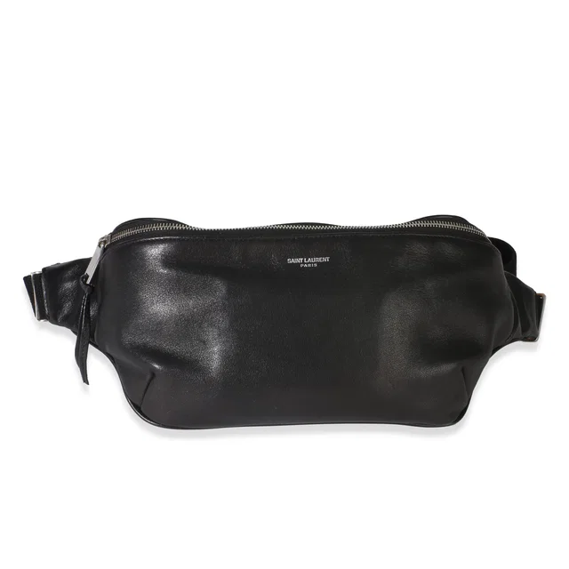Saint Laurent Black Smooth Calfskin Marsupio Belt Bag Leather Handbag in Black Calfskin from HEWI