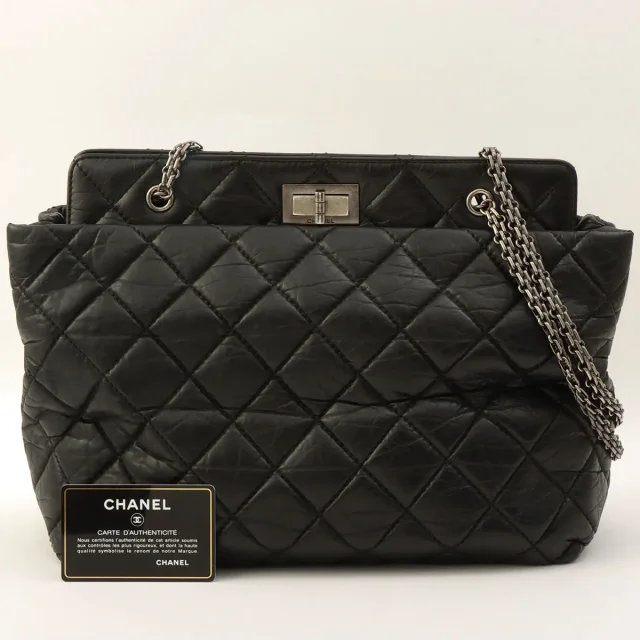 Chanel 2.55 Chain Shoulder Bag, Black, circa 2013 in Black Leather from VINTAGE QOO TOKYO, photo 11 of 11