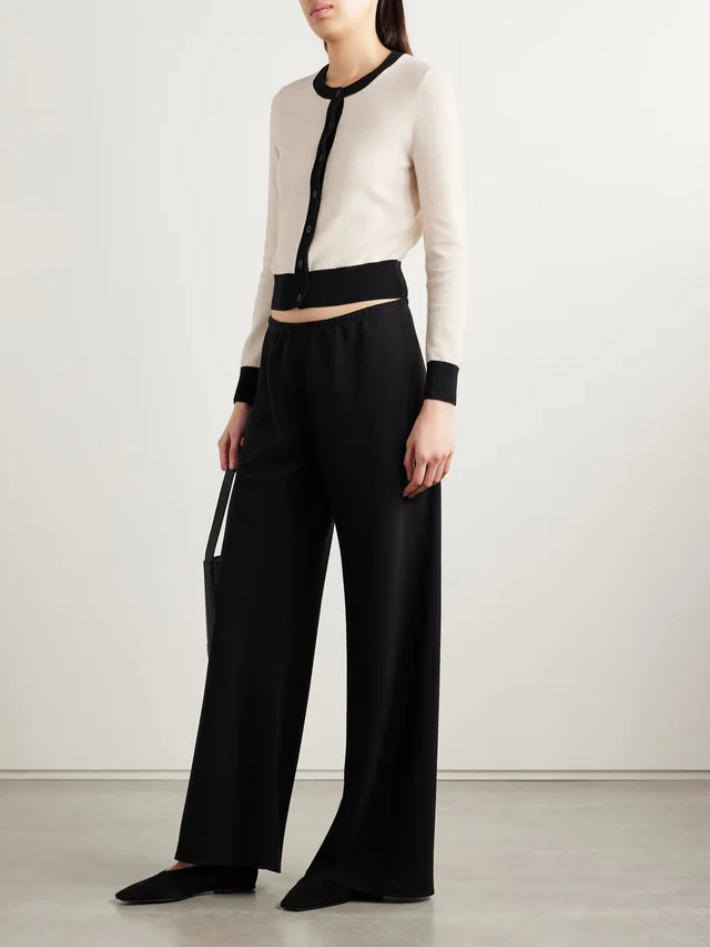 NILI LOTAN Meadow two-tone cashmere cardigan in White, photo 2 of 2 from NET-A-PORTER (Canada)