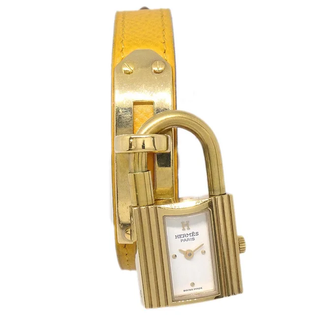 Hermès Kelly Watch Quartz Watch Yellow Courchevel ◯Y in Yellow from AMORE Vintage Tokyo