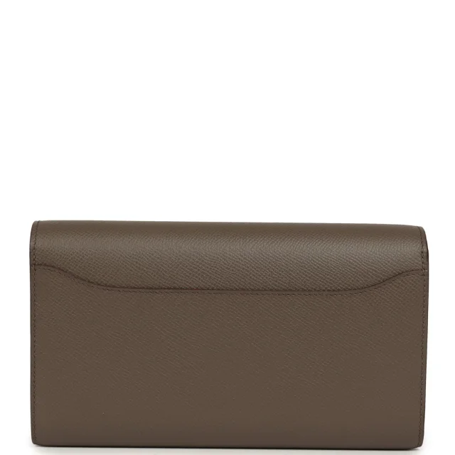 Hermès Constance Wallet To Go Etain Epsom Rose Gold Hardware in Grey Epsom from Madison Avenue Couture, photo 4 of 10