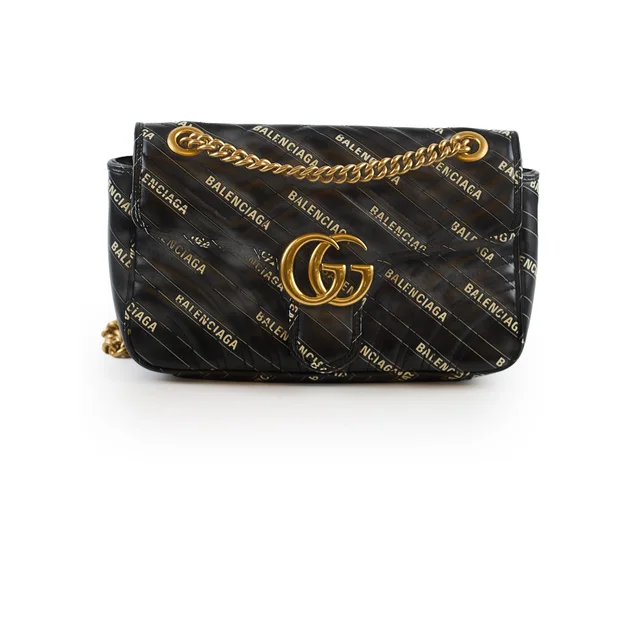 Gucci x Balenciaga The Hacker Project Small GG Marmont Matelasse Bag Black in Black Leather from The Purse Affair