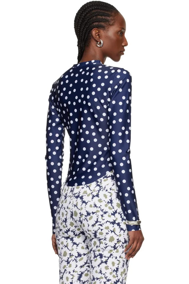 Jean Paul Gaultier Navy 'The Polka-Dot' T-shirt, photo 3 of 5 from SSENSE