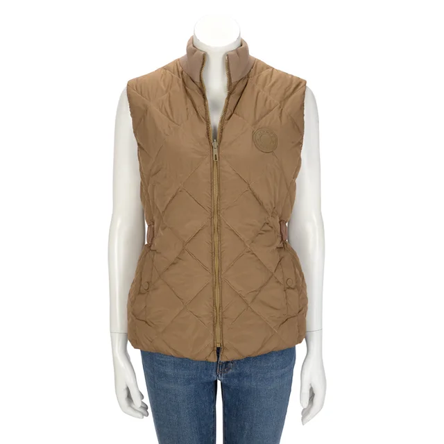 Hermès La Promenade du Matin Reversible Puffer Vest FR 40 in Khaki Nylon from Blue Spinach