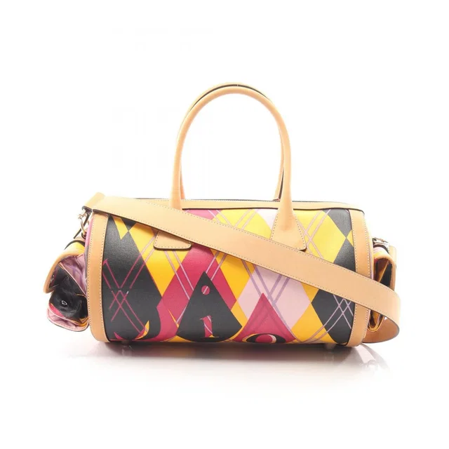 Dior 2-Way Natural Multi Canvas Leather Mini Boston Bag in Beige Canvas from The Reluxe