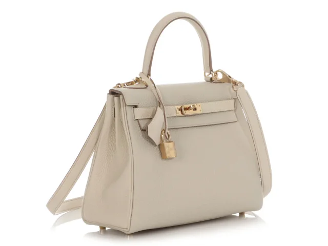 Hermès Special Order Craie and Béton Togo Kelly 25 in White Togo leather from Ann's Fabulous Finds, photo 1 of 1