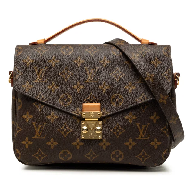 Brown Louis Vuitton Monogram Pochette Metis Satchel in Brown Coated canvas from Designer Revival