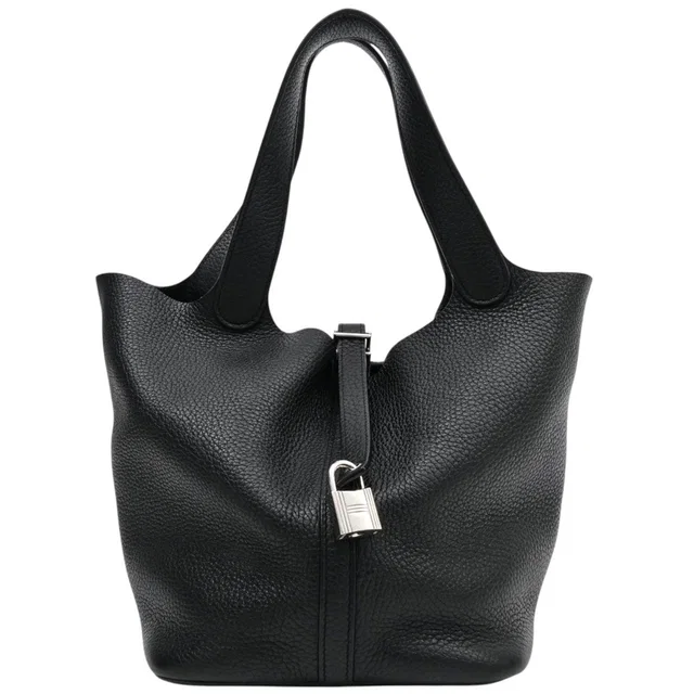 Hermès 2017 Picotin Lock MM Black in Black Clemence leather from VINTAGE QOO TOKYO