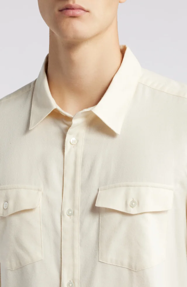 FRAME Cotton & Merino Wool Button-Up Shirt, photo 2 of 6 from Nordstrom Rack