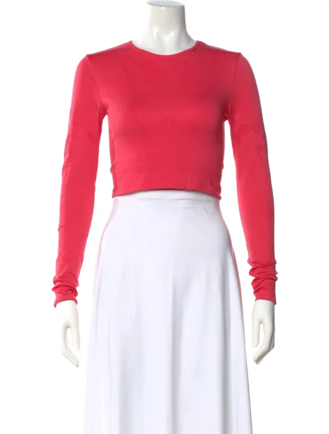 Stella McCartney Patterned Crew Neck Crop Top in pink from The RealReal, photo 1 of 1