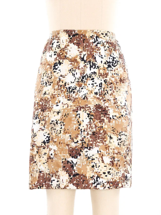 Prada Printed Silk Skirt in Multicolor Silk from Arcade Vintage
