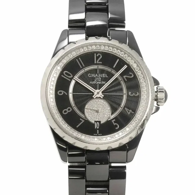 Chanel J12 365 H3840 Date Automatic Diamosd Black Dial Mens Watch in Black Ceramic from Luxury Promise
