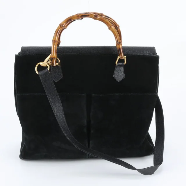 Gucci Vintage Bamboo Leather 2-Way Shoulder Bag Crossbody in Leather from The Reluxe