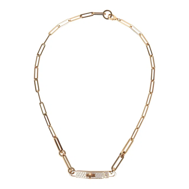 Hermès Small Kelly Chaine Choker Necklace Diamonds 18K Yellow Gold in Yellow from Madison Avenue Couture