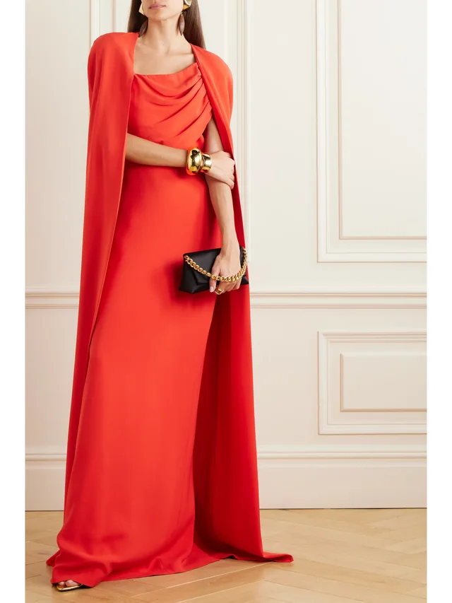 TOM FORD Oversized silk-georgette cape in Red, photo 2 of 2 from NET-A-PORTER (Canada)