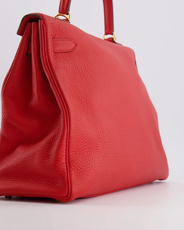 Hermès Kelly 35 Retourne Bag in Red Clemence leather from Sellier, photo 16 of 21