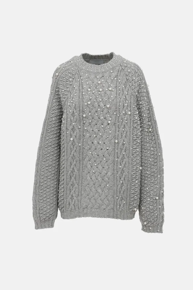 Dior X ERL Cableknit PearL Sweater in Cashmere from VSP Consignment
