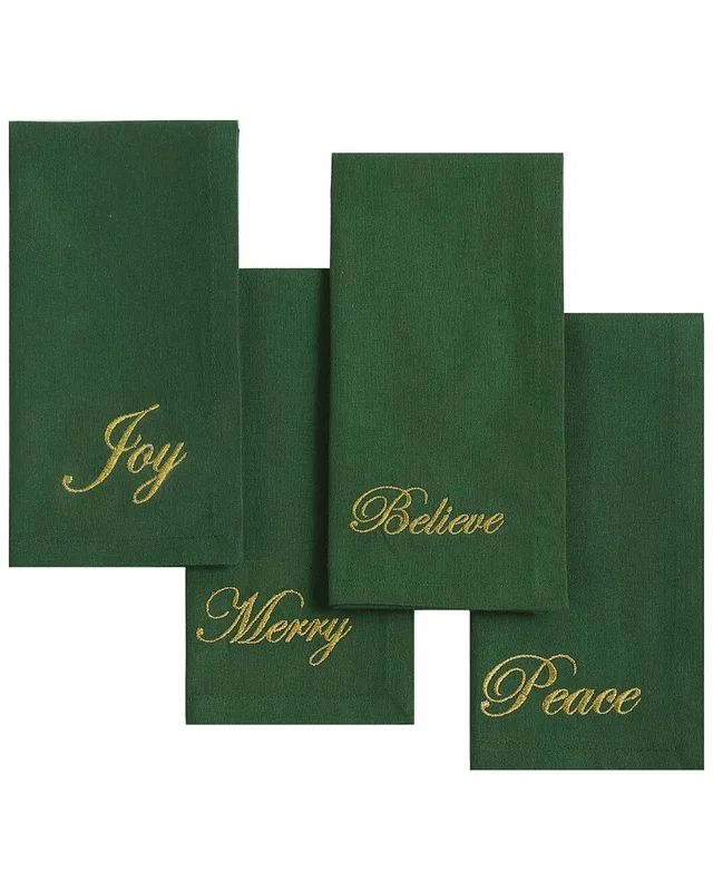 Elrene Home Fashions Set of 4 Holiday Sentiments Napkins, image 1 of 1 from Rue La La