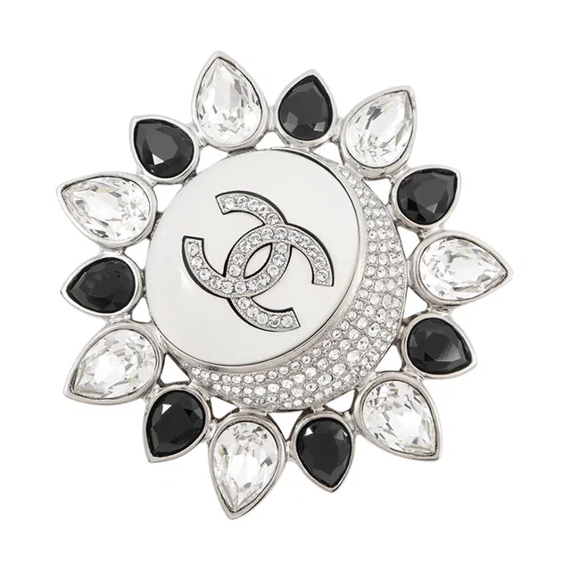 Chanel CC Logo Sun BroochAB7728 Metal Rhinestone from GALLERY RARE