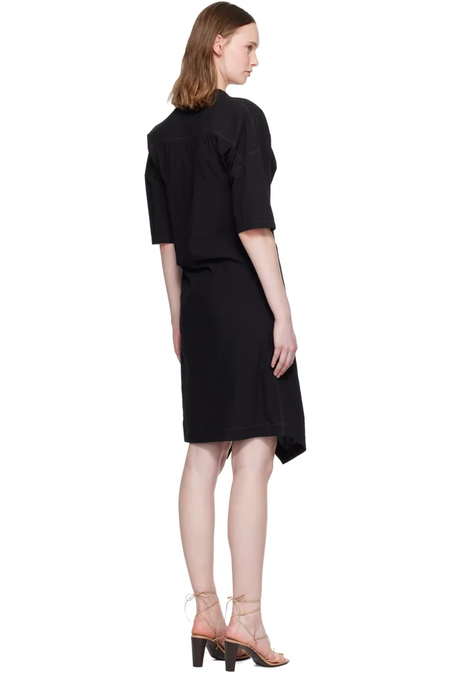 LEMAIRE Black Soft Collar Tube Minidress, photo 3 of 4 from SSENSE