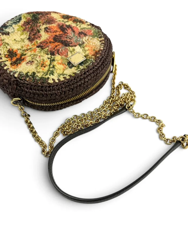 Dolce & Gabbana Miss Glam Round Shoulder Bag in Woven leather from Season 2 Consign, photo 6 of 8