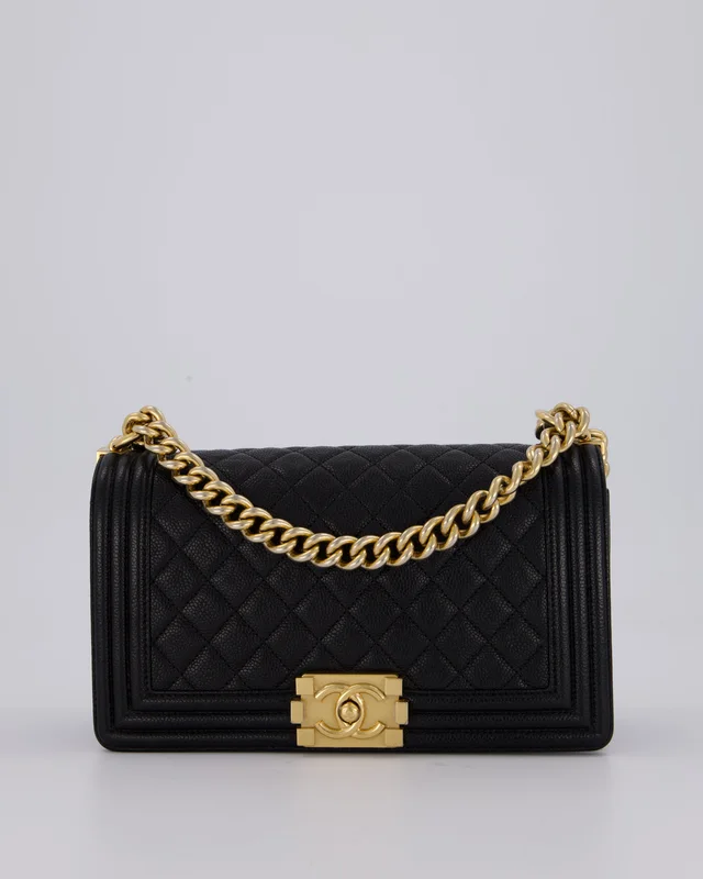 Chanel Black Medium Boy Bag in Black Caviar leather from Sellier, photo 2 of 2