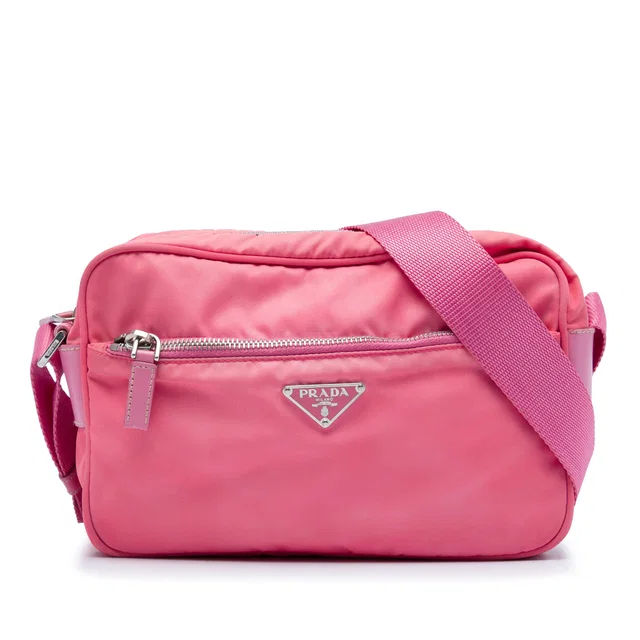 Pink Prada Tessuto Camera Bag in Pink Nylon from Designer Revival