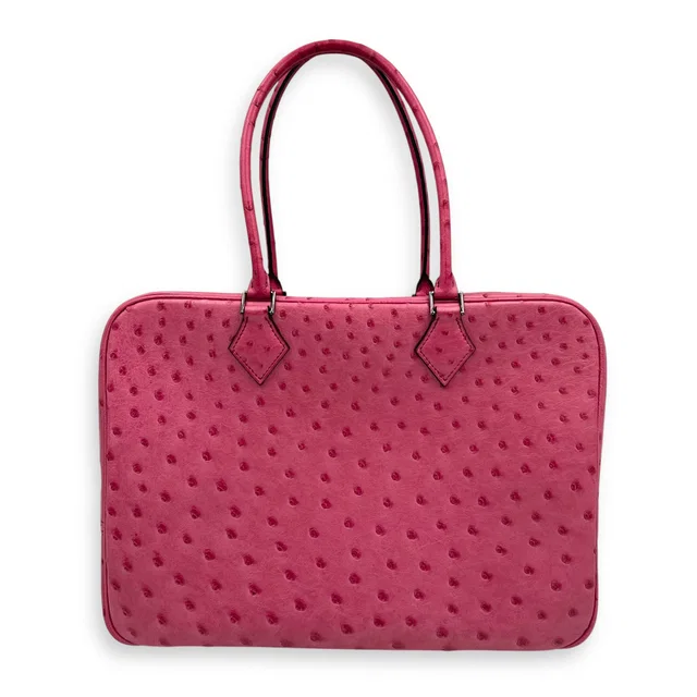 Hermès Plume 32 Fuchsia Top Handle Bag in Pink Ostrich from Luxury Promise