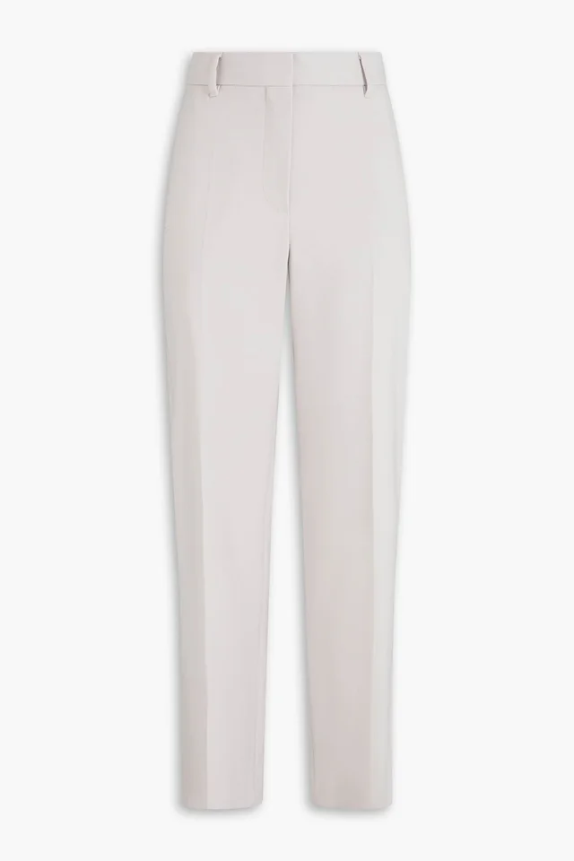 Brunello Cucinelli Bead-Embellished Wool-Blend Twill Straight-Leg Pants in Grey from THE OUTNET, photo 1 of 1