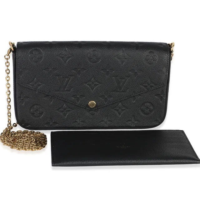 Louis Vuitton Black Monogram Empreinte Felicie Pochette in Black Coated canvas from myGemma