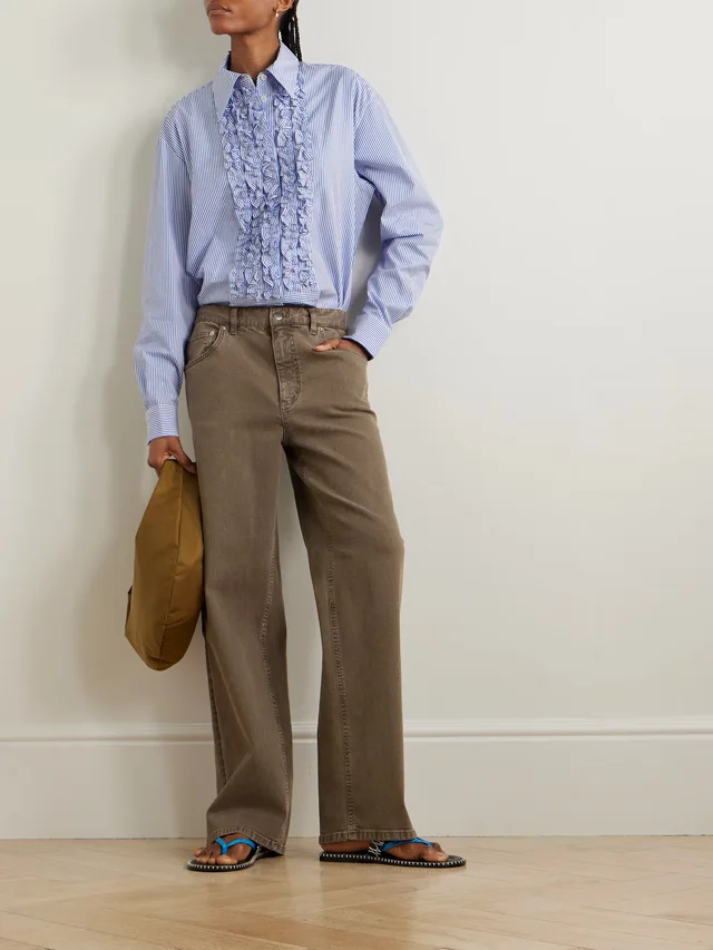 TIBI Mid-rise tapered jeans in Brown, photo 2 of 2 from NET-A-PORTER (Canada)