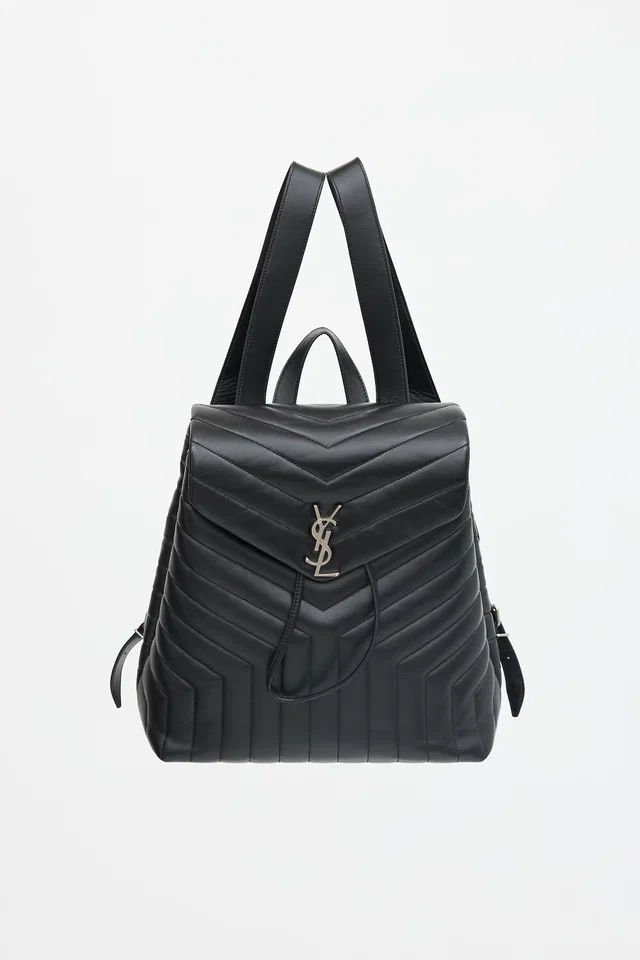 Saint Laurent 2017 Quilted Leather Loulou Backpack in Leather from VSP Consignment