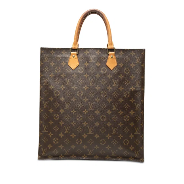 Brown Louis Vuitton Monogram Sac Plat Tote Bag in Brown Coated canvas from Designer Revival