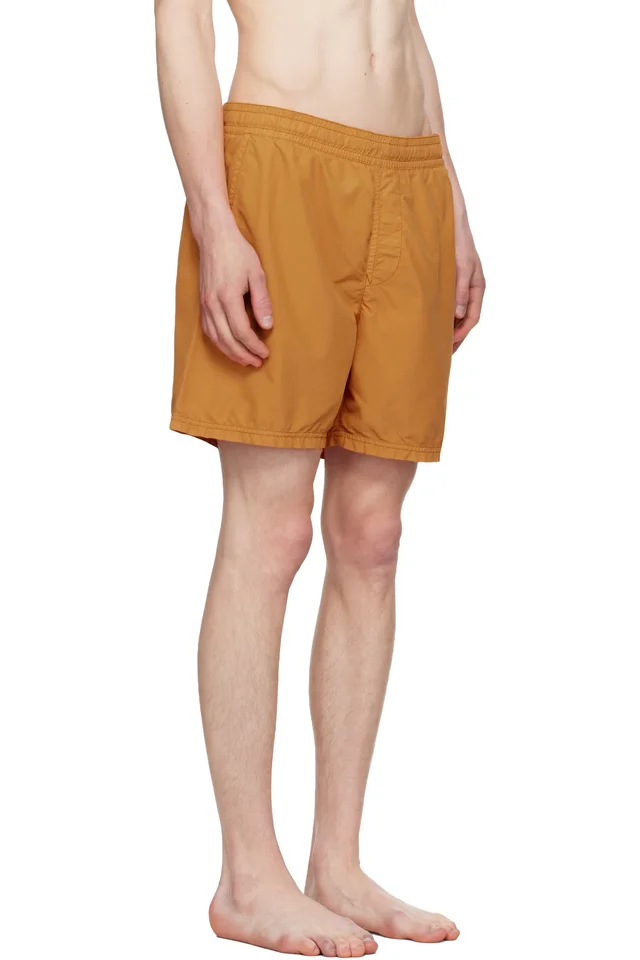 Stone Island Orange B100B09 Brushed Nylon Swim Shorts, photo 2 of 3 from SSENSE