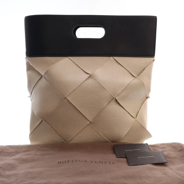 Bottega Veneta Small Canvas French Calfskin Slip Tote in Beige Calfskin from Designer Revival, photo 13 of 13