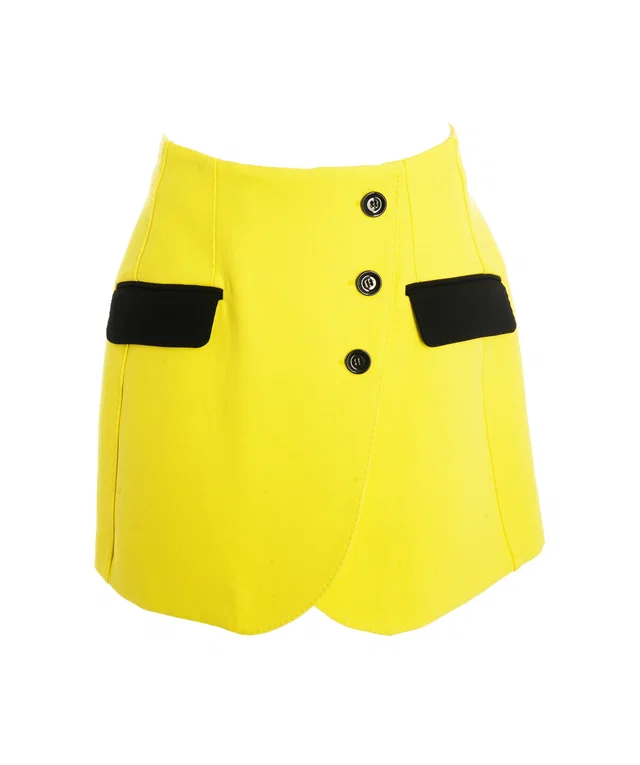 Dolce & Gabbana Skirt yellow buttons black Gonna in Black from Luxury Promise